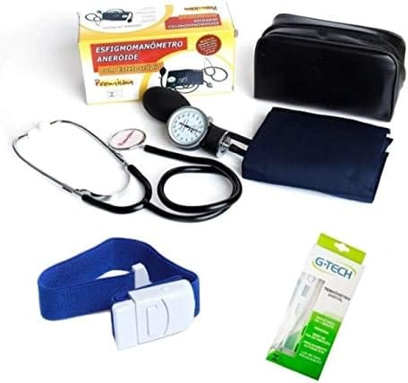 Kit Enfermagem Medidor de Pressão + Esteto + Garrote + Termômetro
