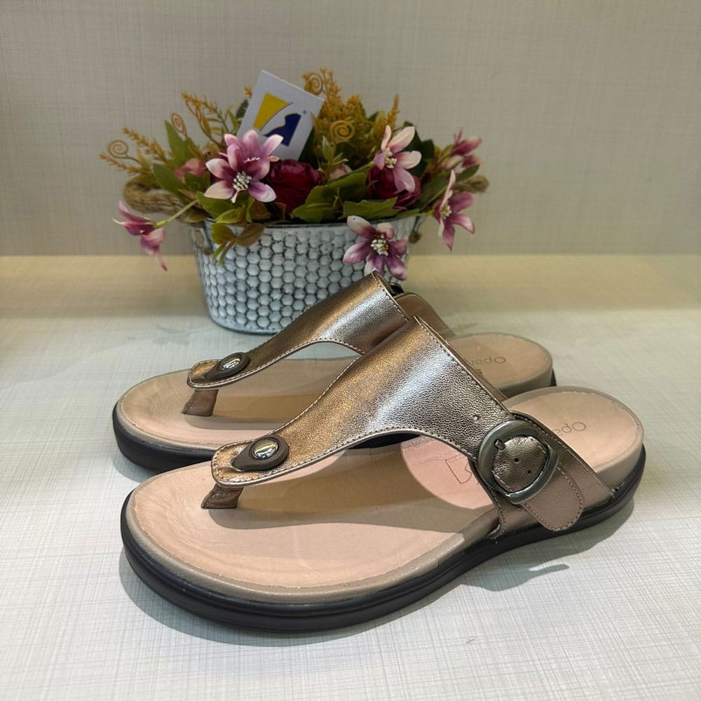Chinelo Feminino Anti-Stress Opananken de Dedo em Couro