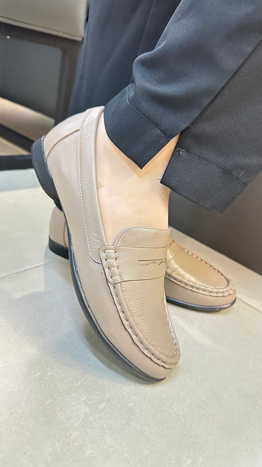 Sapato Mocassim Antistress 100% Couro