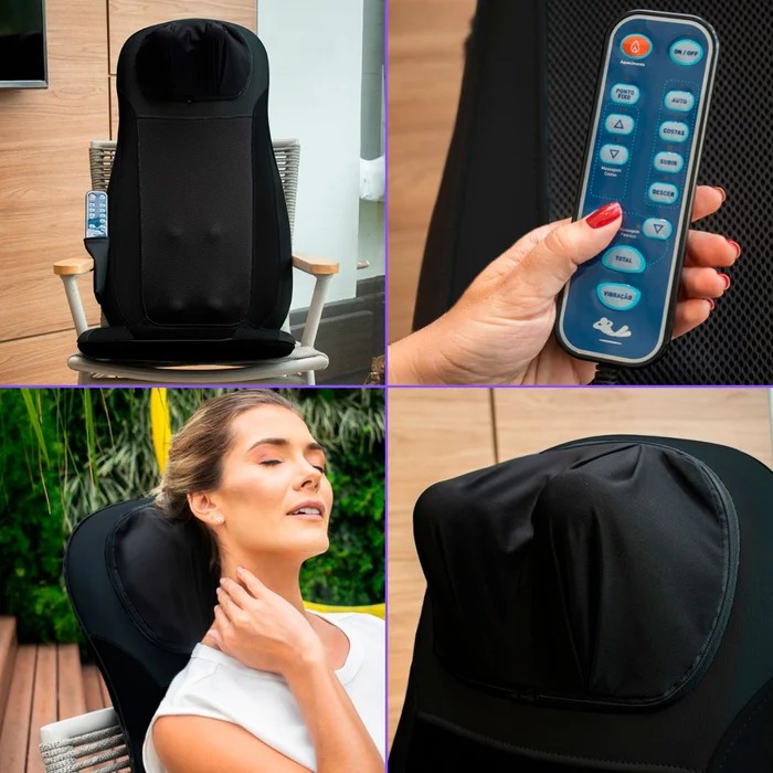 Assento Massageador Shiatsu Neck e Back Relaxmedic