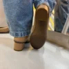 Sapato Feminino Social Antistress Salto Bloco em Couro Opananken