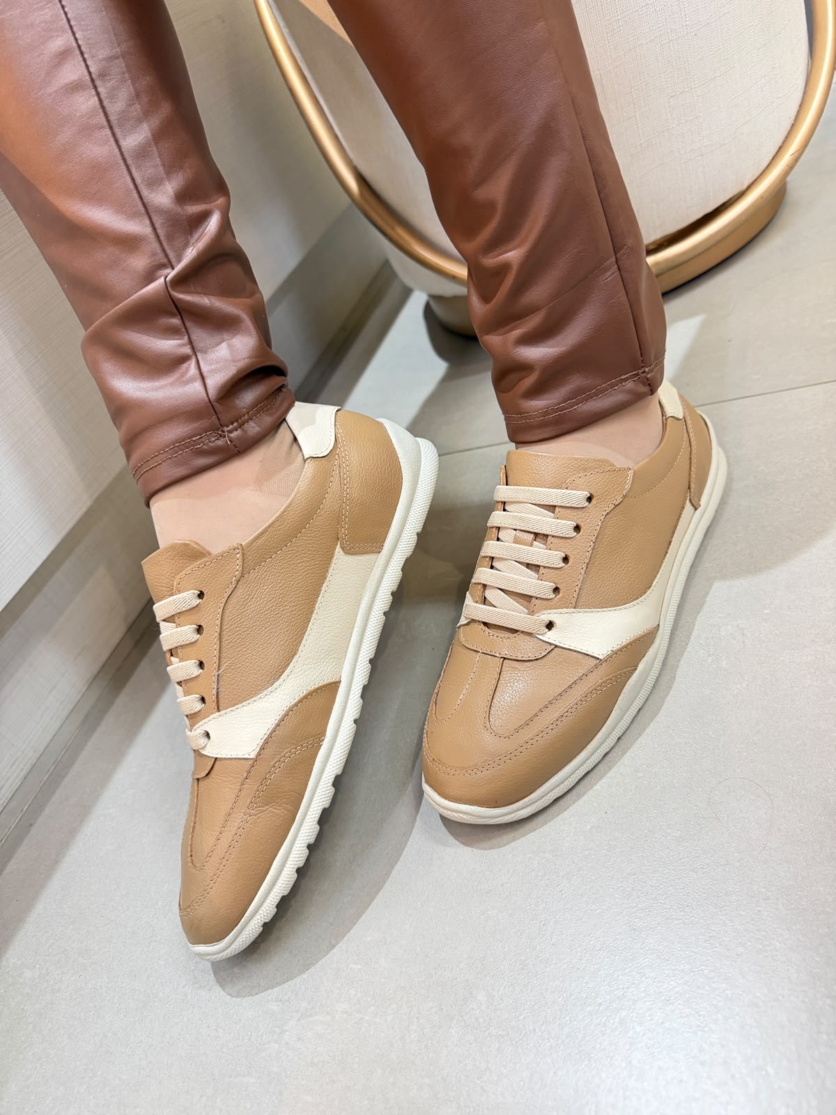 Sapatênis Feminino Casual Antistress em Couro Opananken