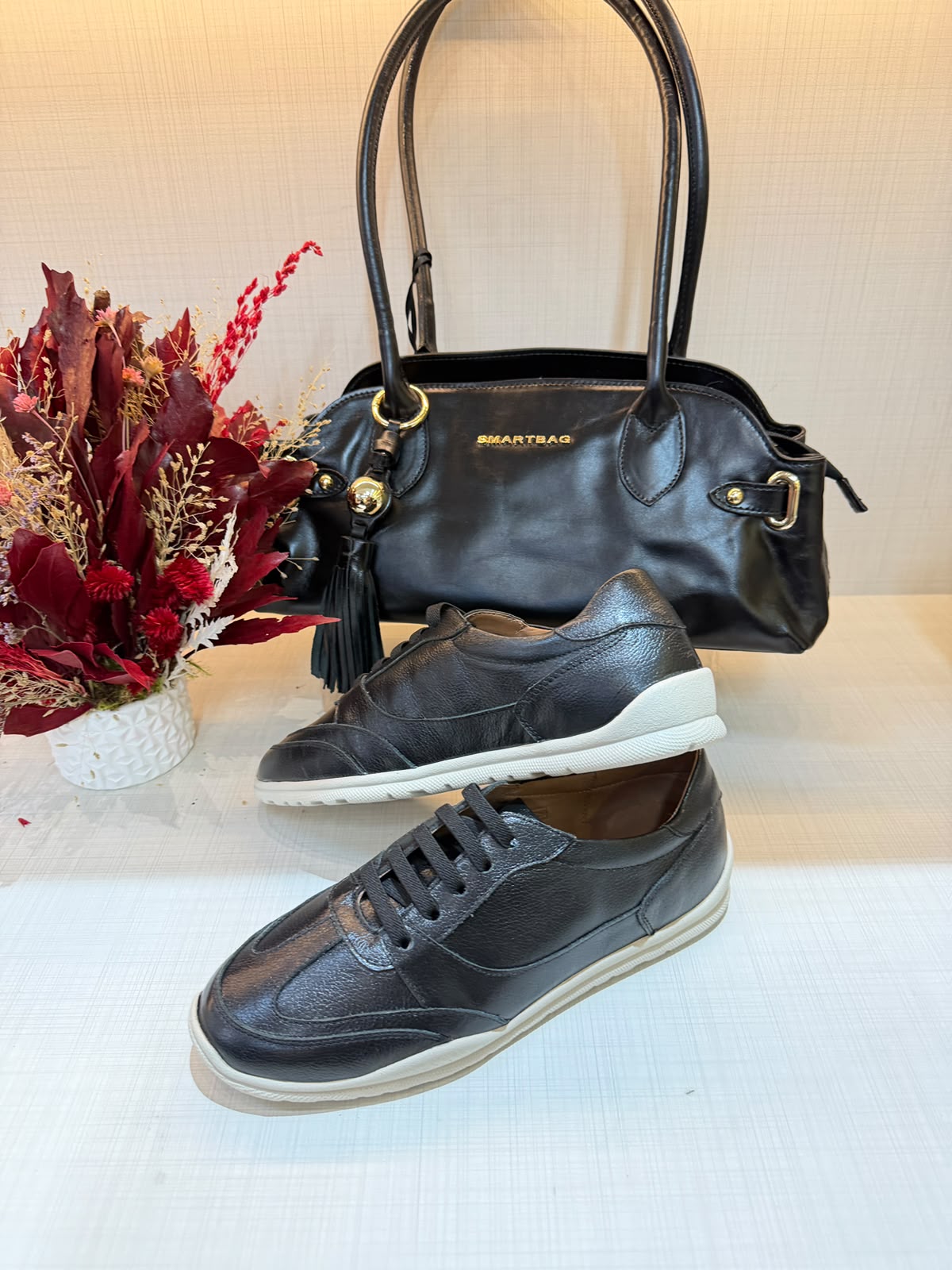 Sapatênis Feminino Casual Antistress em Couro Opananken
